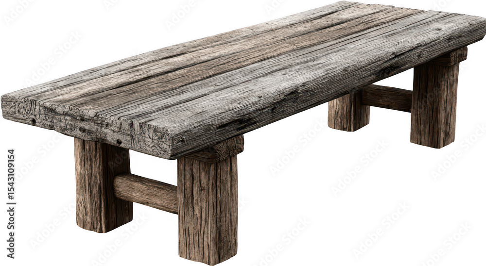 Fototapeta premium Rustic Wooden Bench Outdoors