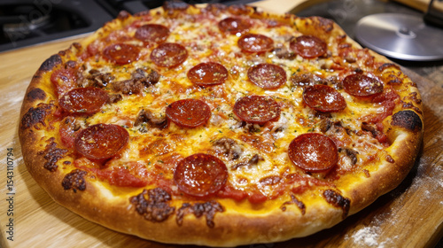 Gigapixel quality morning prep in a high-fidelity pizza maker's kitchen