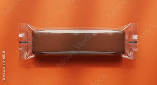 Mockup of a Chocolate Bar in Clear Packaging Perfect for Branding and Design