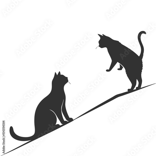 two cat silhouette