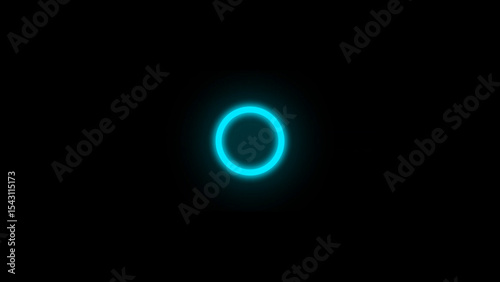 Glowing Cyan Circle on Black Background Minimalist Modern and Tech Inspired Design Element minimalist image