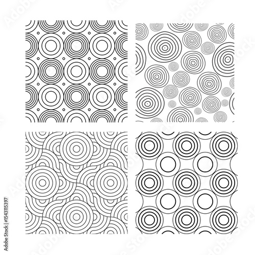 Seamless geometric monochrome pattern. Vector abstract background