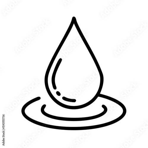 Oil drop vector illustration, a clean liquid fuel symbol reflecting nature's blue element