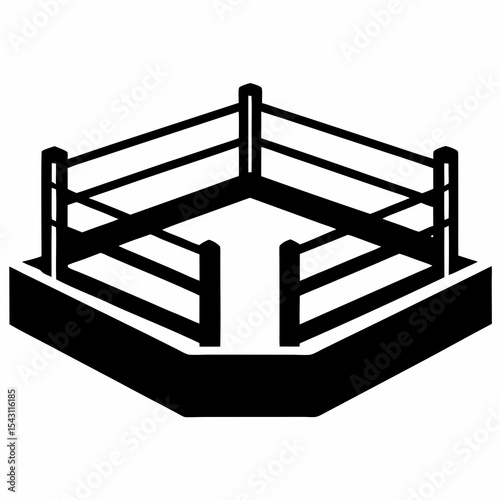 Boxing Ring icon silhouette vector illustration