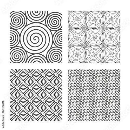 Seamless geometric monochrome pattern. Vector abstract background
