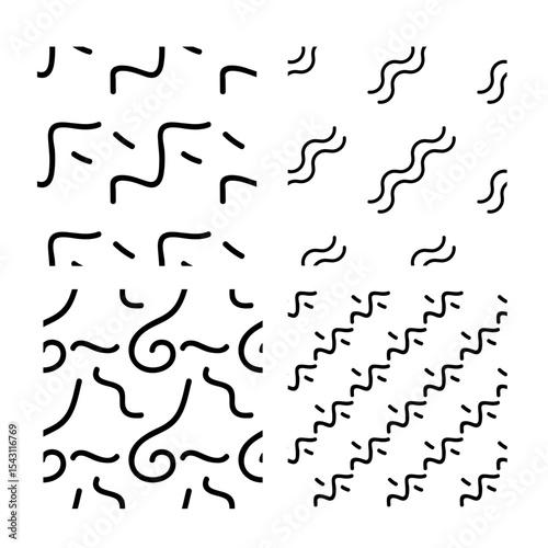Seamless geometric monochrome pattern. Vector abstract background