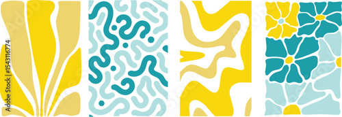 Contemporary Abstract Organic Design Elements - Summer Colors