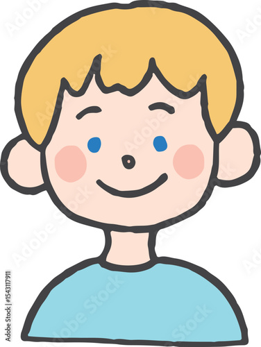男の子の手描きイラスト