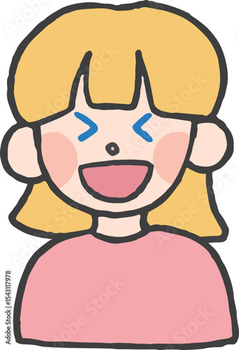 女の子の手描きイラスト