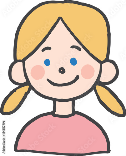 女の子の手描きイラスト