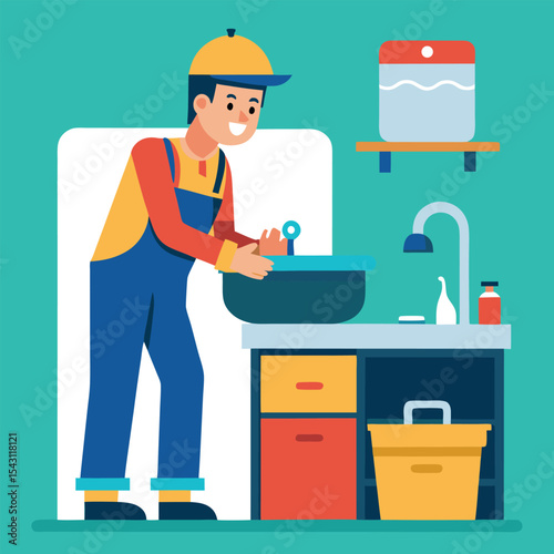 vector illustration of a construction worker