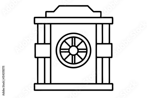 Bank Vault silhouette vector illustration