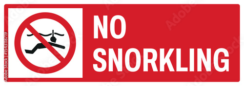 prohibition safety signs v2 uppercase text_no snorkling landscape size 1/2 a4,a3,a2,a1	
