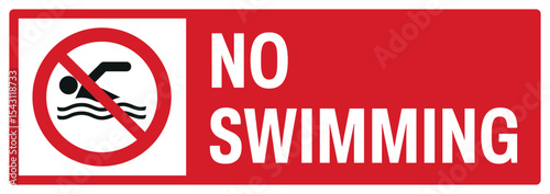 prohibition safety signs v2 uppercase text_no swimming landscape size 1/2 a4,a3,a2,a1	
