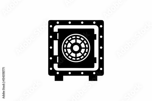 Bank Vault icon silhouette vector illustration