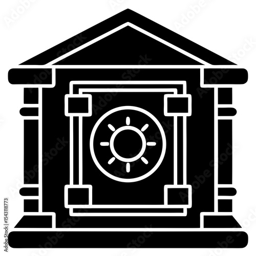 Bank Vault silhouette vector illustration