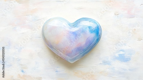 Pastel heart-shaped object on a light background.