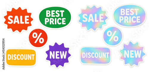 set of sale stickers 