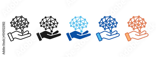 Artificial Intelligence Icon Set Multiple Style Collection
