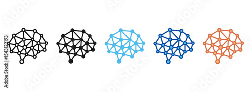 Deep Learning Icon Set Multiple Style Collection