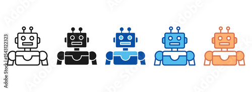 Robot Icon Set Multiple Style Collection