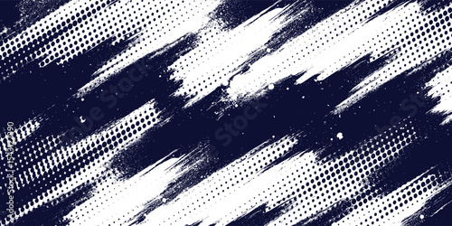 Dots halftone white \u0026 blue color pattern gradient grunge texture background. Dots pop art comics sport style modern halftone