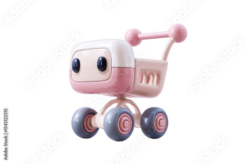 Pink Robot Shopping Cart Toy