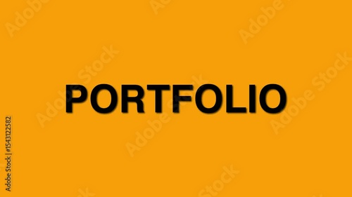 Portfolio elegant text animation. business concept with beautiful yellow background