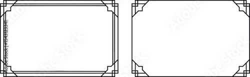 rectangle frame border, decorative vintage frame and border set isolated on transparent background