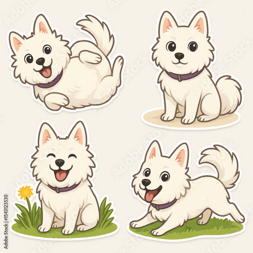 set of dogs stickers 