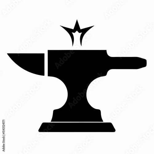 Anvil icon silhouette vector illustration