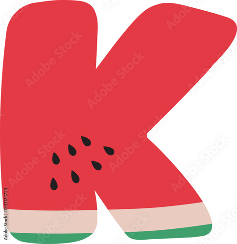 Watermelon Alphabet Letters A to Z – Fun and Juicy Cartoon Font for Summer and Kids Designs