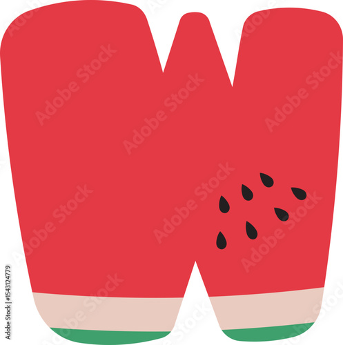 Watermelon Alphabet Letters A to Z – Fun and Juicy Cartoon Font for Summer and Kids Designs