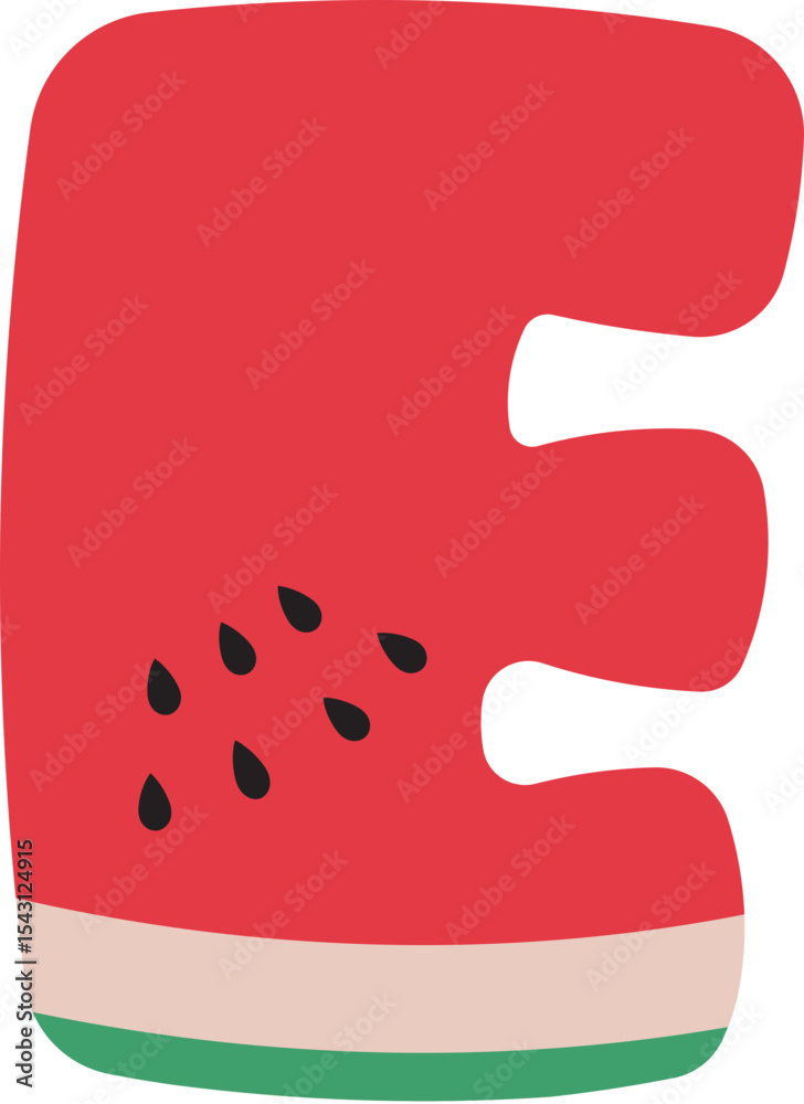 Obraz premium Watermelon Alphabet Letters A to Z – Fun and Juicy Cartoon Font for Summer and Kids Designs