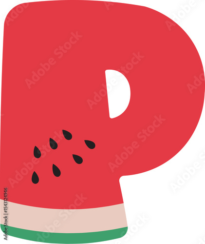Watermelon Alphabet Letters A to Z – Fun and Juicy Cartoon Font for Summer and Kids Designs