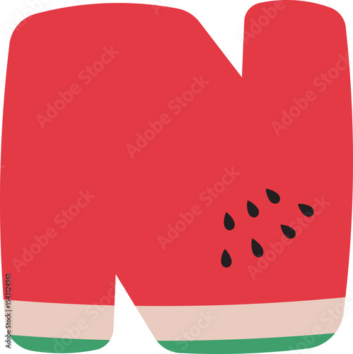 Watermelon Alphabet Letters A to Z – Fun and Juicy Cartoon Font for Summer and Kids Designs