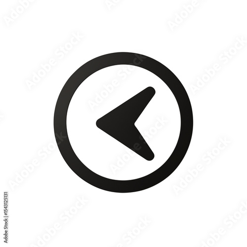 Black circle back arrow icon transparent background