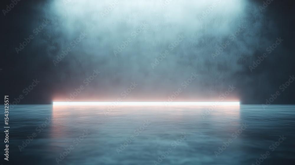 Obraz premium An abstract, atmospheric setting reveals a softly illuminated space shrouded in blue, representing tranquility and the allure of the unknown, inviting exploration and imagination.