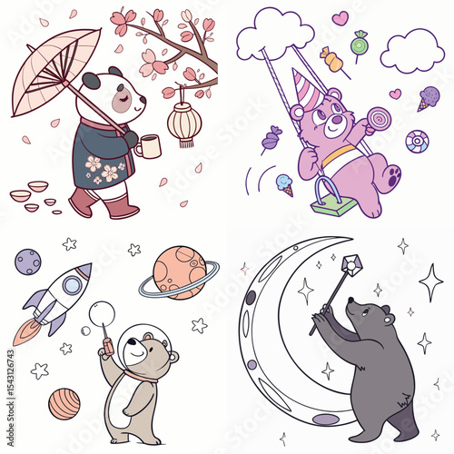 High-Quality bears Illustrations in Various Styles – SVG Bundle