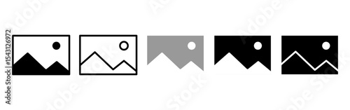 Vector illustration of Picture icon set isolated on transparent background