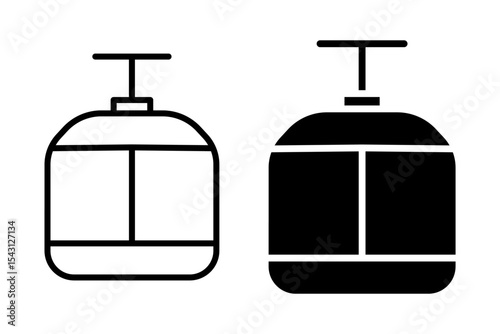 Vector illustration of Aerial Tramway icon set isolated on transparent background