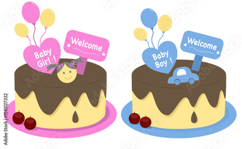Pink and Blue Cake for Gender Reveal Party