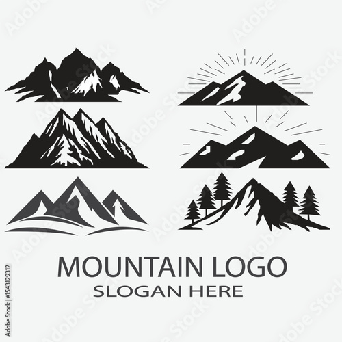 Mountain logo vector set collection design