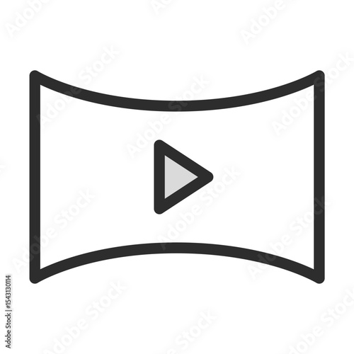 Virtual Reality Playback Vector Icon Set - Editable Line Weight - VR Screen, Play Button, Video, Immersion, Digital Content, Entertainment, Metaverse, Simulation icons