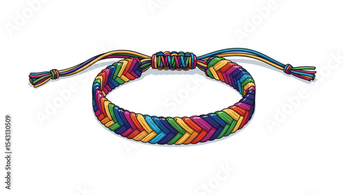 Colorful Rainbow Bracelet Illustration on White Background for Creative Design