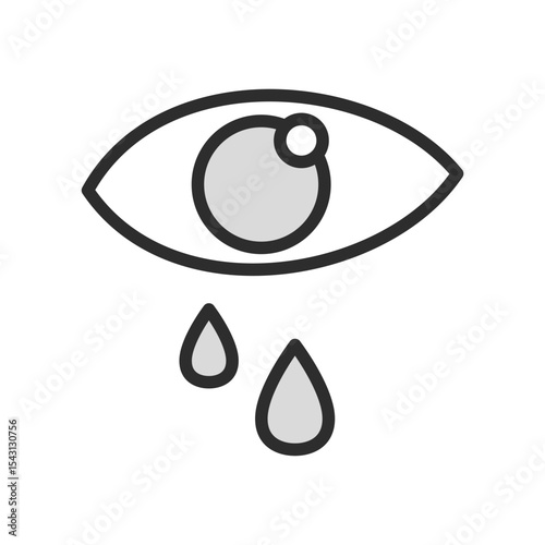 Crying Eye Vector Icon Set - Editable Line Weight - Eye, tear, sadness, emotion, crying, grief, pain, empathy, sorrow, feeling, watery icons