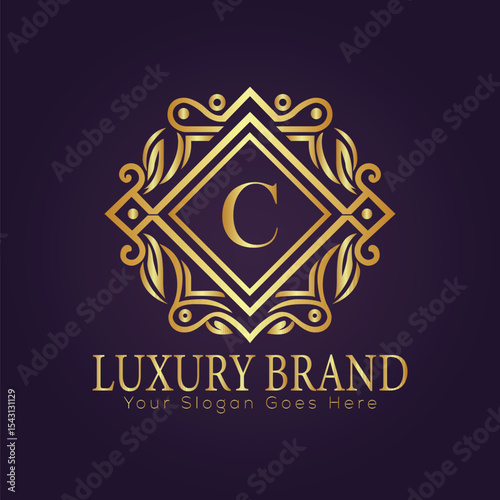 Letter  luxury gold logo concept