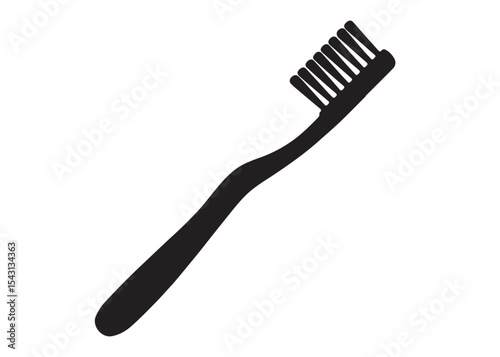 Toothbrush logo silhouette vector, Toothbrush logo icon, toothbrush silhouette vector illustration, simple black toothbrush silhouette logo vector on a white background.