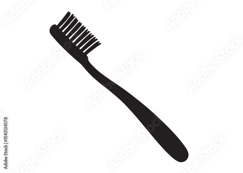Toothbrush logo silhouette vector, Toothbrush logo icon, toothbrush silhouette vector illustration, simple black toothbrush silhouette logo vector on a white background.