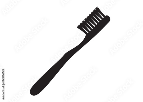 Toothbrush logo silhouette vector, Toothbrush logo icon, toothbrush silhouette vector illustration, simple black toothbrush silhouette logo vector on a white background.